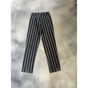 Brandy Melville Womens Black & Grey Striped Trousers Stretchy Waist One Size